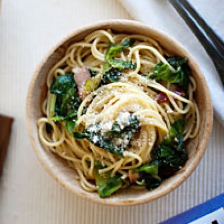 Spaghetti with Escarole and Bacon