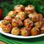 Chicken Parmesan Meatball Poppers