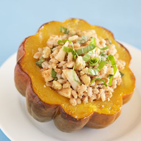 Barley and Apple Stuffed Acorn Squash