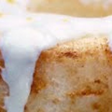 Angel Food Cake with Lemon Honey Yogurt Sauce