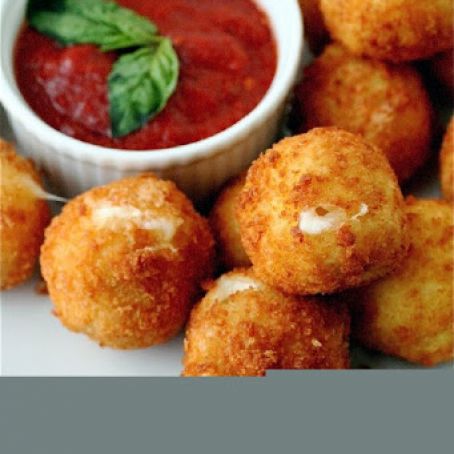 Fried Boccincini with Spicy Tomato Sauce