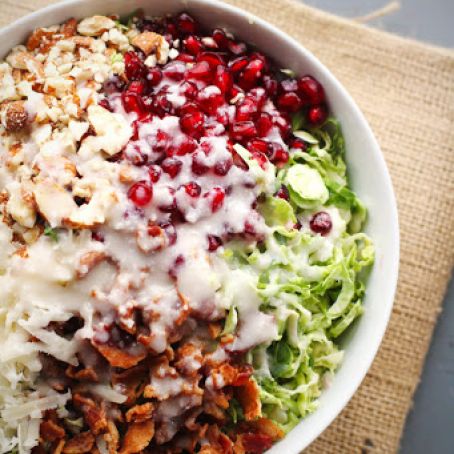 Chopped Brussels Sprout Salad with Creamy Shallot Dressing