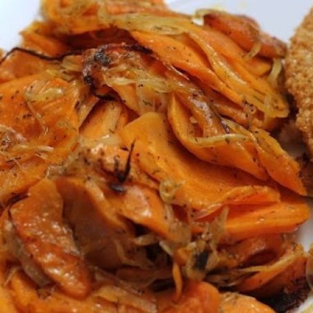 Roasted Sweet Potatoes with Dill