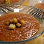 Summer Tomato Soup with Basil & Croutons