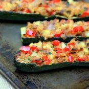 Stuffed Zucchini Boats with Spinach & Grain