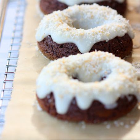 Chocolate Doughnuts with Coconut Cream Frosting (grain-free, gluten-free)
