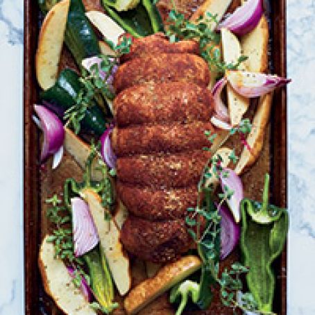 Ancho-Rubbed Turkey Breast with Vegetables