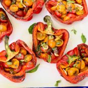 Grilled Peppers Stuffed with Fresh Tomato Salad