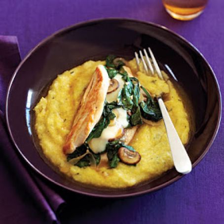 Stuffed Chicken with Rosemary Polenta