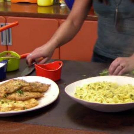 Chicken Francese and Egg Tagliatelle (Rachael Ray)