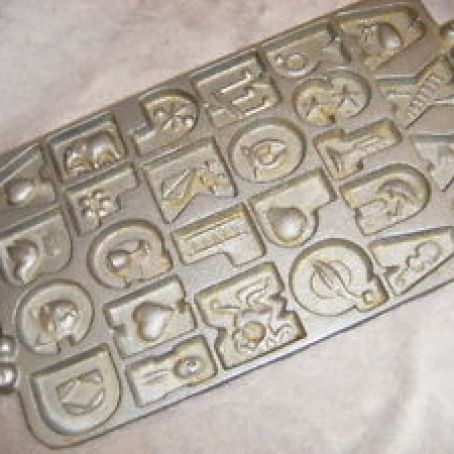 Alphabet Cookies, baked in a mold