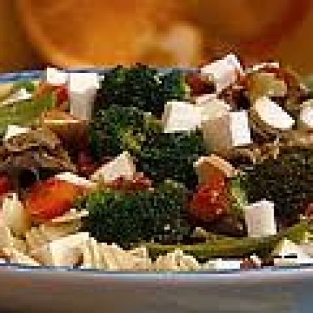 Pasta Spirals with Sauteed Vegetables, Olives and Smoked Mozzarella