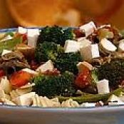 Pasta Spirals with Sauteed Vegetables, Olives and Smoked Mozzarella