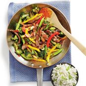 PB and J Steak Stir-fry with Rice