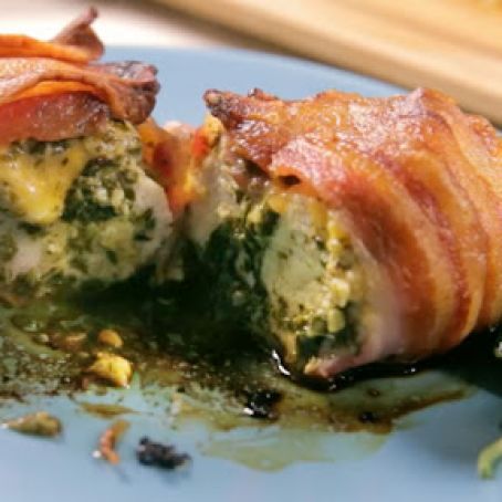 Bacon Wrapper Pesto Chicken