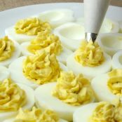 Deviled Eggs with Bacon Brioche