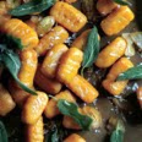Sweet Potato Gnocchi with Fried Sage and Shaved Chestnuts