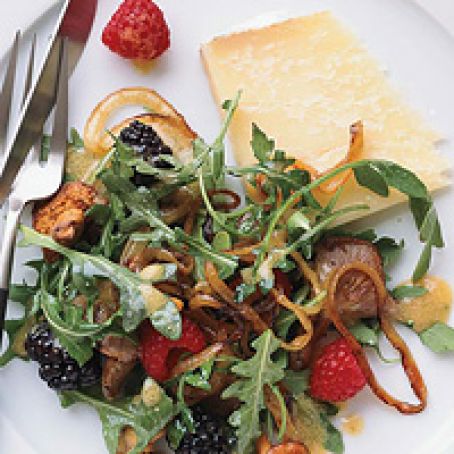 Warm Chanterelle-and-Berry Salad with Cheddar