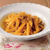 penne with sausage and saffron
