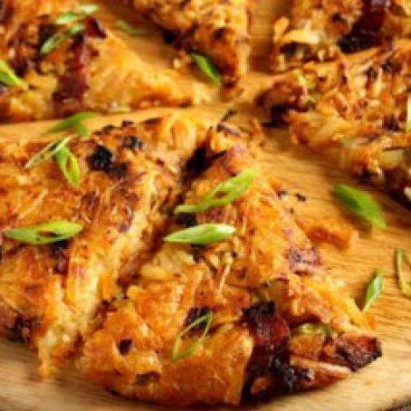 Scallion and Bacon Potato Pancake