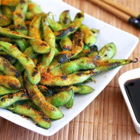 Spicy Grilled Edamame Snack