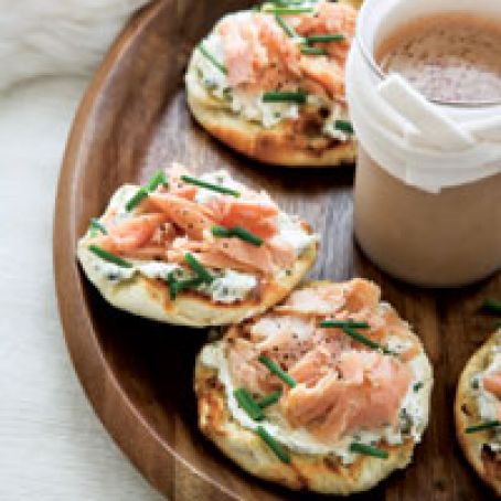 Smoked Salmon and Caper Cream Cheese Toasts