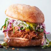 Fried Chicken Sandwiches with Slaw and Spicy Mayo