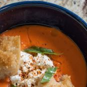 Gazpacho with Ricotta and Garlic Croutons
