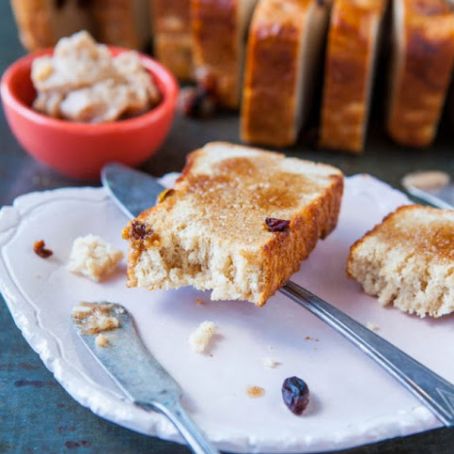 Cinnamon Raisin English Muffin Bread with Cinnamon Sugar Butter