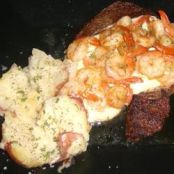 Filet Mignon with Garlic Shrimp Cream Sauce