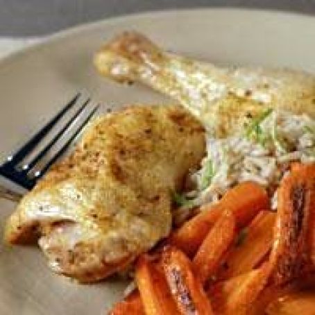 Curried Chicken Legs with Carrots and Rice