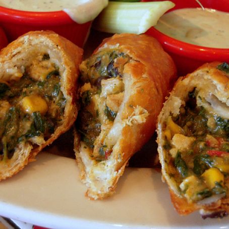 Southwest Egg Rolls & Cool Avocado Dip