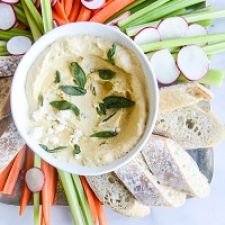 Pumpkin Goat Cheese Dip with Crispy Sage