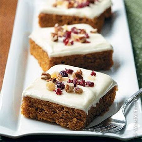 Pumpkin Bars with White Chocolate-Cream Cheese Frosting