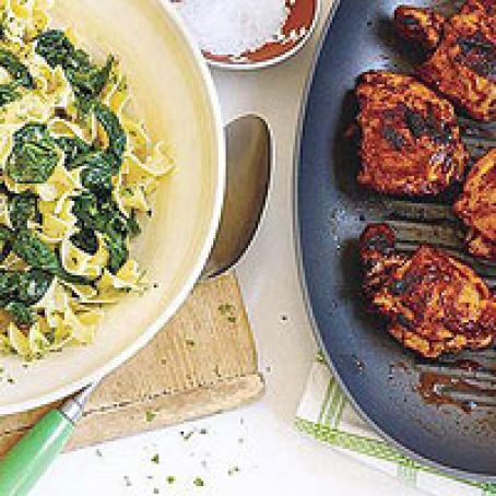 PAPRIKA CHICKEN THIGHS WITH EGG NOODLES