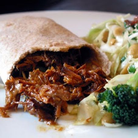 Slow-Cooked Hoisin Pork Wraps with Peanut Slaw