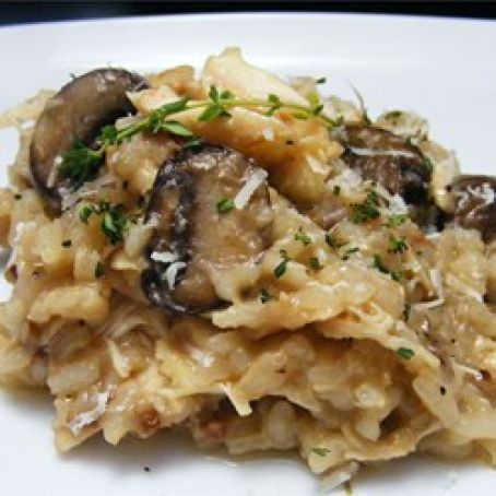 Roasted Chicken with Risotto and Caramelized Onions