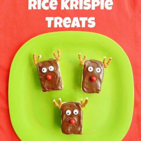 Easy Rudolph the Red Nose Reindeer Rice Krispie Treats