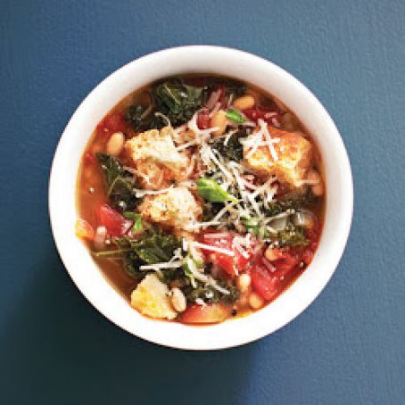 Hearty Tuscan Soup with Parmesan Croutons