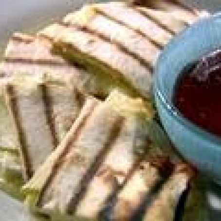 Grilled Apple and Brie Quesadilla with Strawberry Apple Dipping Sauce