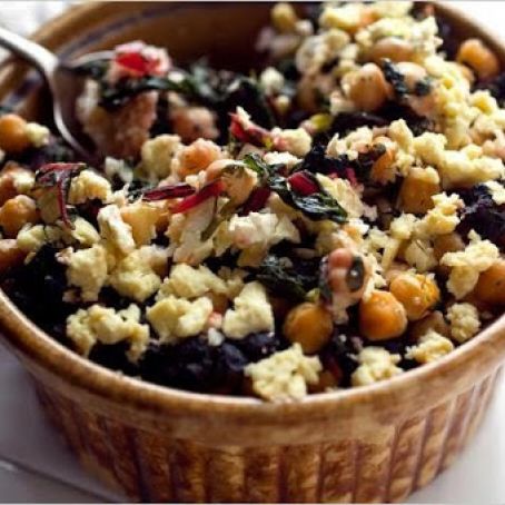 BULGAR w/SWISS CHARD, CHICKPEAS & FETA