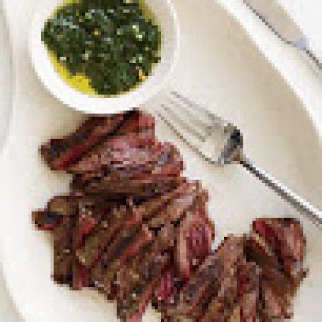 Mark Bittman's Grilled Skirt Steak with Chimichurri Sauce