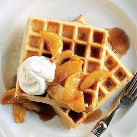 Cinnamon Waffles with Carmelized Apples