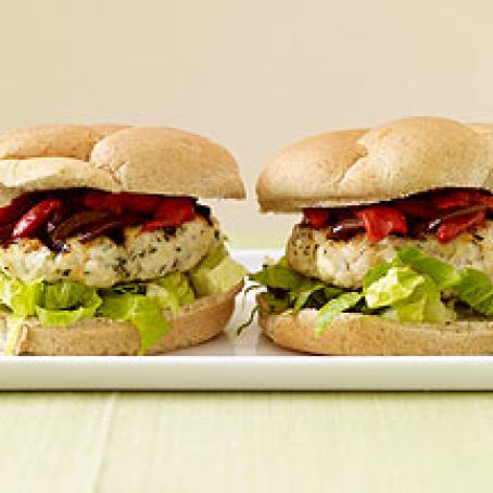 Feta-Stuffed Chicken Burgers