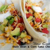 Slow Cooker Black Bean and Corn Salsa Chicken {Freezer Meal}