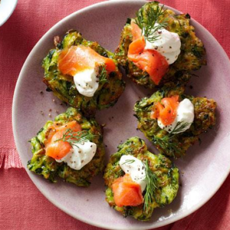 Mini Zucchini-Dill Pancakes