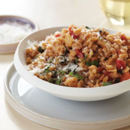 Cheesy Farro-and-Tomato Risotto