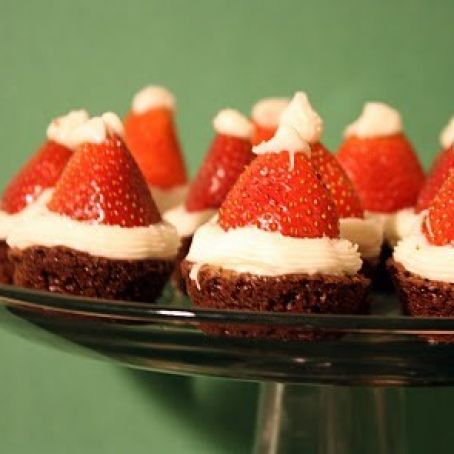Santa Hat Brownie Bites