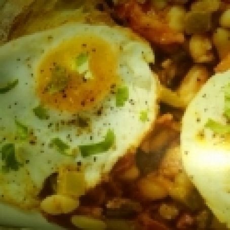 Spiced Egg with Tomato & Cannellini Beans