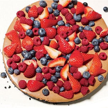 No-Bake Chocolate Cheesecake with Mixed Berries